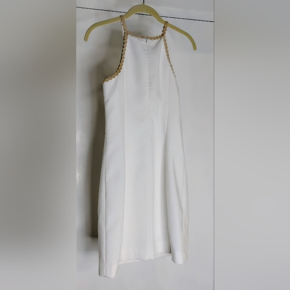 WHITE PIQUE & GOLD LILLY PULITZER DRESS NWOT - Picture 3 of 8